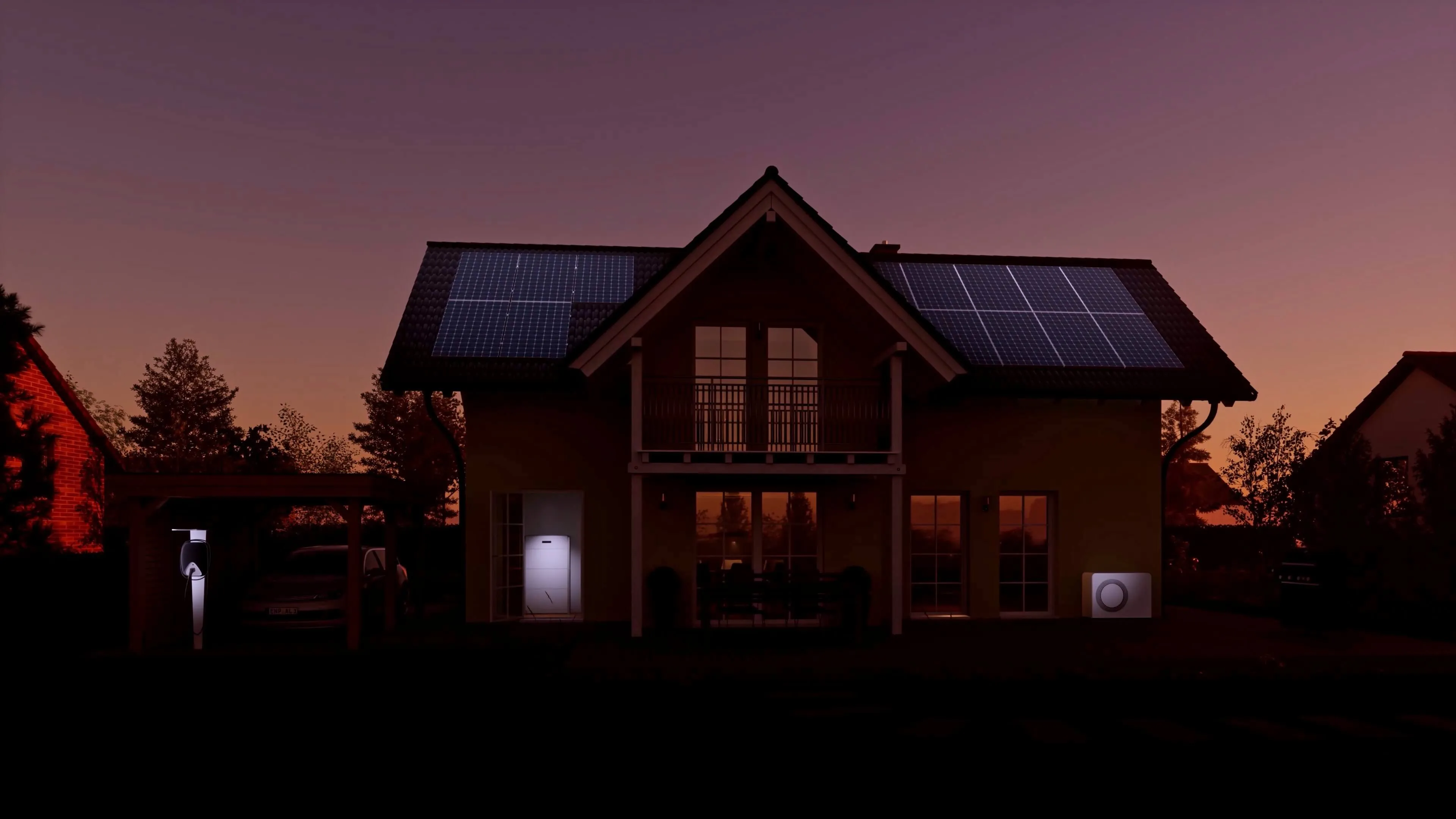 Enpal solar home at dusk